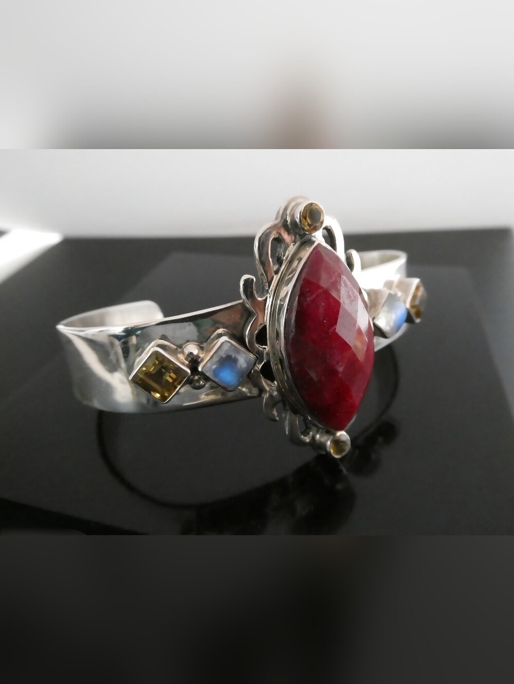 Nicky Butler 311/600 LIMITED EDITION RAJ Ruby Sterling Silver 925 Cuff Bracelet